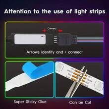Acosh Neon APP Control RGB LED Strip Lights, USB RGB Light Strip With Remote Control, Music Sync Function, Timer Setting, Color Changing Lights For Bedroom, Living Room, Kitchen And Home Decor - RGB - View 8