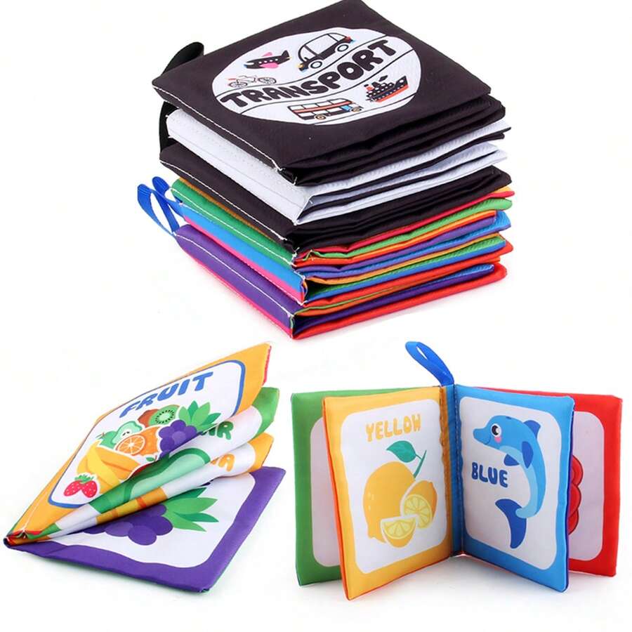 Infant Cloth Book Toy, Montessori Early Education Cognitive Enlightenment, Soft Color Palette, Attracts Baby To Learn And Recognize Cloth Book Content - Multicolor - View 1