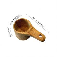 4 Pieces Wooden Measuring Cup And Spoon Set - Handmade For Baking, Cooking, Coffee, Tea And Dry Ingredients - Includes Spoons With Hanging Holes - Multicolor - View 8