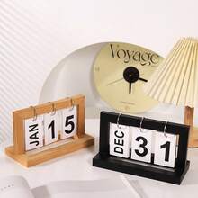 1pc Minimalist Solid Wood Calendar 2025 Desktop Calendar Decorative Calendar Perpetual Calendar Suitable For Bedroom, Study, Office Decoration Holiday Gift - View 8