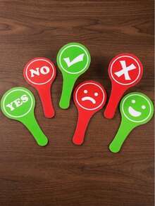 Double-Sided "True" & "False" Sign Handheld Response Cards,Suitable For Classroom Teaching,Family Games,Interactive Learning Activities, Team Building Voting,Back To School Gifts,Photo Props - Multiple Styles - View 6