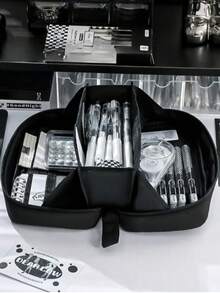 Large Capacity Transparent Pencil Case - Multifunctional Oxford Cloth Stationery Storage Bag With Zipper, Portable Cosmetic Storage Bag, Suitable For Office And School Supplies, Pencil Case, Back To School Season - Pencil Case - View 5
