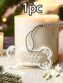 LICVIC Custom Paw Print Bone Christmas Ornament, Personalized Pet Name Tree Decor, Festive Snowflake Holiday Style, Customized Name Christmas Hanging Ornament, Customizable Pet Keepsake, Christmas Tree Decoration, Christmas Gift 2026, Pet Keepsakes, Family - White - View 11