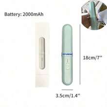 HYUNDAI Wireless Hair Straightener Brush MINI Capsule Cordless Hair Straightener With 3 Working Temperature Files Type-C Fast Charging - Blue - View 7