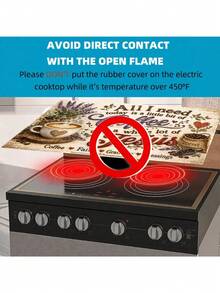 1pc 2D Christian Coffee Themed Stove Top Cover, Easy To Clean, Durable For Kitchen Appliances, Stain-Resistant, Machine-Washable, Universal For Living Room, Bedroom, Office, Kitchen Essentials, Kitchen Decor, Home Decor - Multicolor - View 5