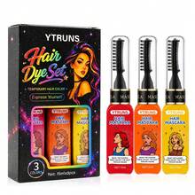 Ytruns Set Pewarna Rambut Sementara 3 Buah, Krim Pewarna Rambut yang Dapat Dicuci, Highlight dan Warna Instan, Formula Tidak Lengket yang Mudah Diaplikasikan, Warna Rambut Cerah dan Bersemangat, Cocok untuk Penataan Rambut Sendiri, Pesta, Festival, Cosplay, dan Penggunaan Sehari-hari - MultiWarna - View 13