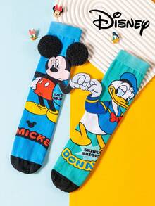 1 Pair Disney Kids Mid-Calf Socks 3D Cute Donald Duck Mickey Mouse Socks, Fun Christmas Gift For Autumn/Winter - Multicolor - View 10