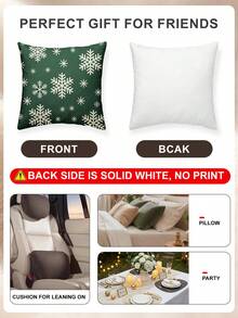 1/2pcs Christmas Print Pillowcase, Pillow Cover (No Filling), Single-Sided Print, Multi-Purpose, Breathable, Anti-Pilling, Comfortable, Machine Washable, Suitable For Sofa And Car Pillows, Bedroom Decor, Autumn Home Decor - Multicolor - View 4