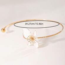 Gentle White Oil-Drip Flower Open Collar Necklace, Luxury Niche Adjustable Thin Bracelet, Versatile Girl Decorative Accessory - Yellow - View 3