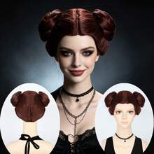 Halloween Cosplay Wigs For Women – Detachable Ponytail & Double Braid Styles, Multi-Color Synthetic Hairpieces For Gothic, Anime & Party Costumes (Pink, Teal, Blonde, Red, Green) - Multicolor - View 11