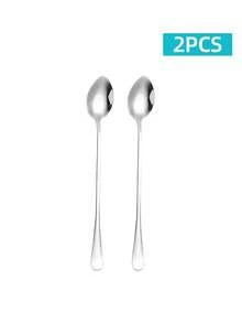 Long Handle Stainless Steel Spoons, 2/6/12/24pcs Multi-Purpose Stirring Spoons, Gold/Silver/Rainbow Color Reusable Table Spoons, Suitable For Coffee, Tea, Desserts, Beverages - View 15