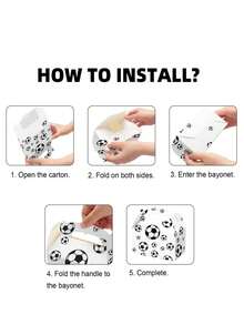 24/12pcs/Set World Cup Football Theme Gift Boxes, White & Green Football Pattern Party Gift Bags, Football Gift Boxes With Handles, Football Pattern Gift Boxes, 250g White Cardstock Handheld Gift Boxes, Suitable For Ball Sports Gifts - Multicolor - View 4