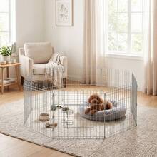 Feandrea Dog And Rabbit Playpen, Foldable Pet Park - Grey - View 9