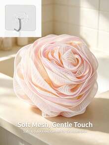 1PC/6PCSlegant Rose‑Shaped Bath Sponge Mesh Loofah, Soft Floral Body Shower Ball, Rich‑Foam Bathing Accessory With Hanging Loop, Gentle Exfoliating Shower Scrubber For Body Cleaning, Lovely Bathroom Supply For Home Daily Bath Use - Multicolor - View 12