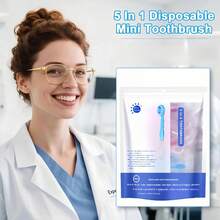 26/40pcs 5-In-1 Mini Toothbrushes, Travel Toothbrushes, Individually Wrapped, Portable And Lightweight, Suitable For Work, Travel, Business Trips, Back To School Season - Multicolor - View 9
