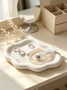 1pc Elegant Jewelry Tray - Single Layer Luxury Jewelry & Perfume Display Stand, Fashion Home Decor, Suitable For Living Room, Office, Key Storage, Perfect Wedding And Mother's Day Gift - Multicolor - View 2