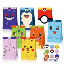 12pcs/Set Multi-Functional Gift Candy Storage Bags, Thickened Double-Sided Craft Sturdy And Durable, Comes With Fun Theme Stickers, Suitable For Event Gifts And Holiday Gift Packaging Bags. Perfect For Halloween And Christmas Holiday Atmosphere, Can Be Used As Party Favors At Party Scenes, Can Store Candies, Accessories And Small Items, Exquisite Bag Design Enhances Gift Quality, Suitable For Holiday Gifts, Party Use And Daily Storage. - Multicolor - View 5