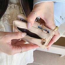 New Women's Short Wallet Korean Style Multi-Card Slot Snap Button Purse Premium Fashion Chain Zipper Coin Pouch,Small Wallets For Women - Multicolor - View 9