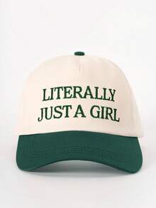 1pc Embroidered "LITERALLY JUST A GIRL" Colorblock Baseball Cap, Adjustable Trucker Hat, Sun Protection Casual Cap For Spring/Autumn Travel, Beach Vacation, Men's Y2K Style Youth Hat - Baseball Cap - View 18