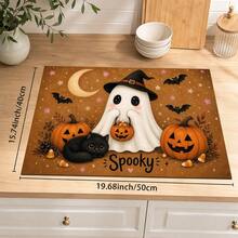 1pc Halloween Ghost Pattern Kitchen Absorbent Drying Mat, Fun Horror Style, Suitable For Halloween, Autumn Kitchen Countertop, Dining Table, Coffee Machine And Party Decoration - Multicolor - View 13