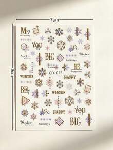 1 Set Stickers Aesthetic, Journaling, Nail Decals, Minimalist Luxury Christmas Style, Ins Simple Holiday Design, Gold Foil Ornament Decals, For Nail Art, Phone Case, Camera, Accessory Surface Embellishment - CD-025,CD-024 - View 6