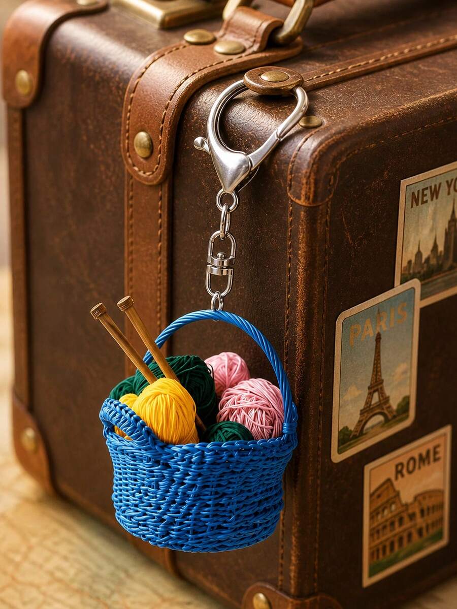 2d Flat Yarn Ball Acrylic Keychain,Wallet Or Handbag Accessory, Fashionable Party Keychain, Novel Acrylic Design Keyring,Backpack And Wallet Keychain - Multicolor - View 1
