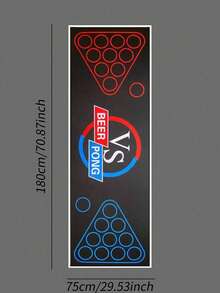Christmas Party Beer Pong Game Table Mat, Beer Pong Cup Game Mat - Multicolor - View 11