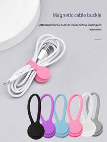 1 buah Pengatur Kabel Magnetik Kreatif Multi-Warna Baru, Klip Kabel Magnetik Silikon, Penggulung Kabel, Pengikat Kabel, Magnet Kulkas, Klip Penyimpanan, Pengatur Kabel Multifungsi Minimalis Universal - MultiWarna - View 2