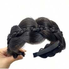 1pc Fashionable Versatile Wide Twisted Fishtail Braid Headband, Women's Hair Accessory With Teeth Anti-Slip Hair Clip To Cover Gray Hair, Suitable For Daily Commute And Convenient Use - Multicolor - View 11