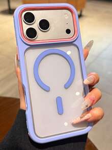 奢華防震防摔 3N1 磁吸透明壓克力手機殼 短繩款 相容 iPhone 17 Pro Max 17 Pro 17 16 Pro Max 16 Pro 16 15 Pro Max 15 Pro 15 14 Pro Max 14 Pro 14 13 Pro Max 13 Pro 13 12 Pro Max 12 Pro 12 11 無線充電 高品質防震防摔保護殼 - 紫粉紅色 - 查看 2