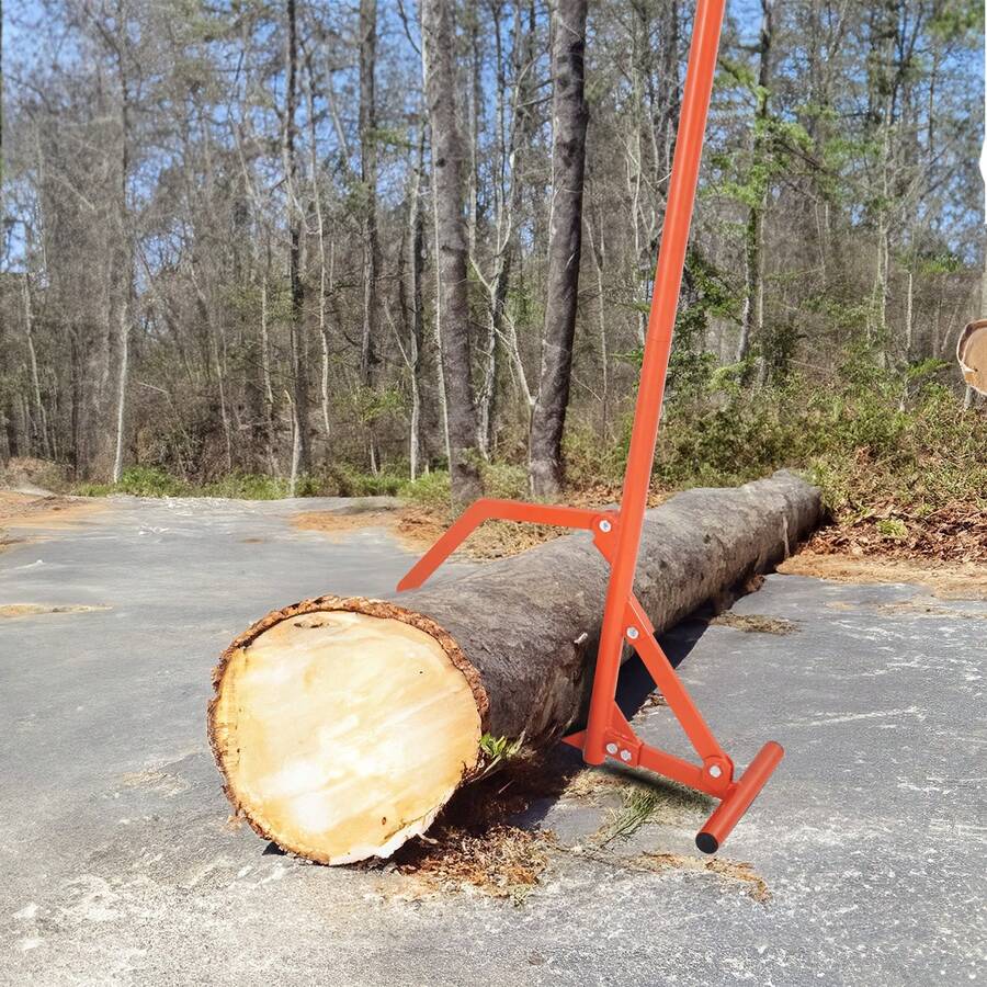 Timberjack Mango de 1219 mm de Acero Resistente Elevador de Troncos con Gancho de Inclinación Ajustable Gato para Troncos de Diámetro Máximo 63,5cm Gato para Cortar, Rodar y Levantar Troncos - Naranja - Ver 1
