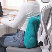 Manual Inflatable Lumbar Pillow, Portable Inflatable Waist Cushion, Lumbar Support Pad, Unisex Lightweight Back Support Air Cushion, Travel Pad, Essential Accessory For Long-Term Sitting In Train, Airplane, Office, Car, Camping And Travel - Grey - View 10