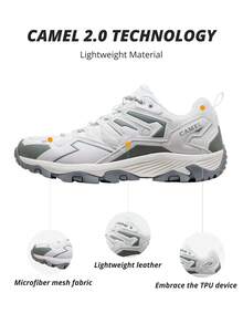 CAMEL CROWN Men's Hiking Shoes, Lightweight & Breathable, Suitable For Outdoor Camping In Summer - White Ash - View 6
