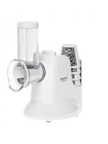 CAMRY Vegetable Shredder, Vegetable Slicer, Vegetable Grater, Multi-Function Slicer - 5 Interchangeable Attachments, Built-In Stand, Anti-Slip Feet, 150W, White - EU E Type Plug(220-240V) - View 10