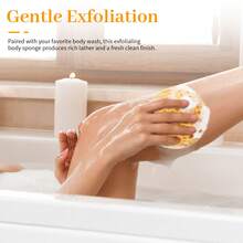 Soft Bath Sponge With Hole, Foaming Shower Sponge For Body Wash, Rich Lather Cleansing Sponge For Bath - View 6