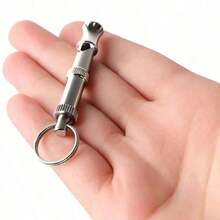 Silent Dog Whistle, Stops Dog Barking - Ultrasonic Adjustable Tone Pet Training Tool, With Keychain, No Battery Required (Silver) - Multicolor - View 1