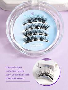 Segmented Magnetic False Eyelashes, Fox-Style Upturned Tapered Tips, Shaped Arc, Long-Lasting - View 9