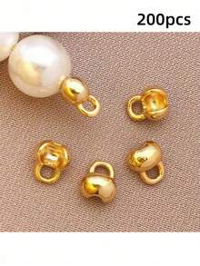 10-100pcs 18K Gold Plated Brass Shell Shaped Bead Caps Embossed Bead Ball Chain Connectors Clasps, Jewelry Making DIY Accessories - Multicolor - View 26