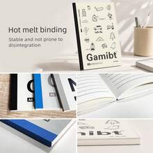 1pc Colorful Cover A5 Glue-Bound Notebook, Hot-Melt Glue Binding, Sturdy And Not Easy To Fall Out, Lined Pages, Smooth Writing, Student Classroom Notebook, Office Daily Record, Practice Book, Multi-Color Cover, Minimalist Soft Cover Notebook - Multicolor - View 2