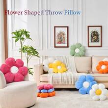 Bantal Hias Motif Bunga, Bantal Dekoratif Hijau Daisy 15,7 Inci | Bantal Dekoratif, Berbentuk Bunga, Bantalan, Cocok untuk Sofa Bed... - Putih dan kuning - View 4