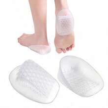 2pcs Gel Heel Pads Silicone Heel Cups, Shock Absorbing Pressure Relief Heel Cushions, Foot Care Silicone Pads - Multicolor - View 1