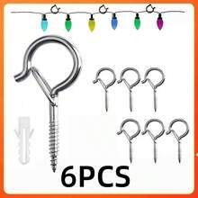 Q‑Hanger Screw Hooks With Safety Buckle, Windproof Anti‑Drop Metal Ceiling Hooks With Wall Anchors, For Hanging String Lights, Plants, Wind Chimes, Outdoor Indoor Home Decor - Spring Hook Clothes Hanger - View 13
