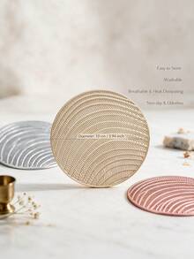 12pcs, Gold Hollow PVC Drink Coasters, Washable Table Decor, Non-Slip Tableware Mat, Breathable Heat Dissipation Cup Holder, Lightweight And Easy To Store, Suitable For Restaurant, Cafe, Homestay, Fit For Afternoon Tea, Holiday, Party, Gathering, Birthday, Wedding, Dinner - Multicolor - View 3
