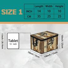 Multi-Size Options, American Vintage Print Foldable Storage Box With Zipper Handle, Upgraded Fabric Large Capacity Storage Bin, Suitable For Closet, Dorm, Underbed Storage, Organizing Clothes, Bedding, Miscellaneous Items, Home Moving Organization - Multi-color - View 17