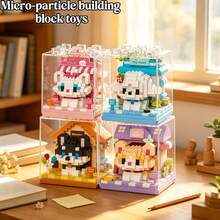 Stackable Cute Animal Micro Particle Building Blocks With Dust Cover, DIY Assembly Educational Toy, Stackable Storage Shell, Creative Handmade Stress Relief Desktop Ornament, Suitable For Birthday, Halloween, Christmas Gifts, Back To School Home Leisure Craft, Festival Commemoration - Multicolor - View 2