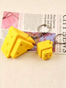 1 Set Of Small Cheese-Shaped Bag Pendants As Keychains, Bag Decorations For Keychains, Wallet Accessories, Women's Accessories, Gifts For Friends - Multicolor - View 6