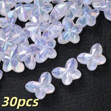 30pcs AB Color Acrylic Butterfly Beads With Glitter Transparent Faceted Butterfly Loose Spacer Beads For Jewelry Making DIY Bracelet Necklace Earring - Butterfly - View 14