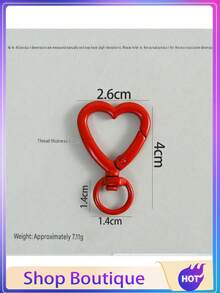 50pcsColorful Rotating Heart Shaped Lobster Clasp Hooks, Suitable For Bags, Dog Leashes, DIY Jewelry Making Accessories - View 8