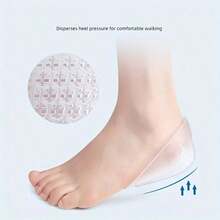 2pcs Gel Heel Pads Silicone Heel Cups, Shock Absorbing Pressure Relief Heel Cushions, Foot Care Silicone Pads - Multicolor - View 7