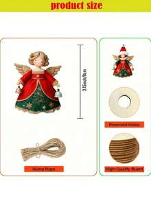 36/24/12/6/1pc Christmas Angel Hanging Ornaments, Multifunctional Santa Claus Decorations, Suitable For Christmas Tree, Window, Home Decor, Holiday Gift, Christmas Decoration - One Size - View 6